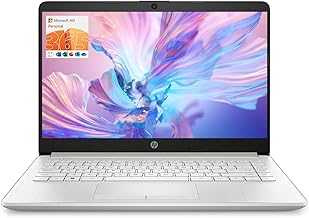 Portable Laptop, Student and Business, 14" HD Display, Intel Quad-Core N4120, 16GB DDR4 RAM, 64GB eMMC, 1 Year Office 365, Webcam, RJ-45, HDMI, Wi-Fi, Windows 11 Home, Silver