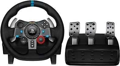 Logitech G29 Driving Force Racing Wheel and Floor Pedals, Real Force Feedback, Stainless Steel Paddle Shifters, Leather Steering Wheel Cover for PS5, PS4, PC, Mac - Black