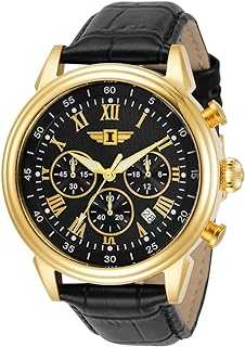 I Men's 90242 Chronograph Black Dial Black Leather Dress Watch