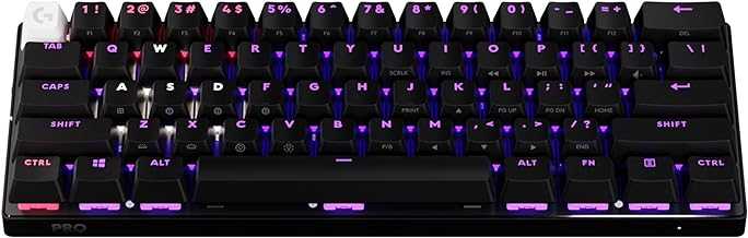 PRO X 60 Lightspeed Wireless Gaming Keyboard, Ultra Compact TKL 60% Mechanical Keyboard for Windows PC, LIGHTSYNC RGB, Dual-Shot PBT Keycaps, GX Optical Tactile Switches - Black