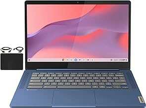 Newest Flagship Chromebook, 14'' FHD Touchscreen Slim Thin Light Laptop Computer, 8-Core MediaTek Kompanio 520 Processor, 4GB RAM, 64GB eMMC, WiFi 6,Chrome OS+HubxcelAccesory, Abyss Blue