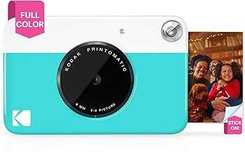 Printomatic Full-Color Instant Print Digital Camera - Colorful Photos On Zink 2x3" Sticky-Back Photo Paper - 5MP, Portable, Creative Fun Gift for Birthday, Christmas, Holiday - Blue