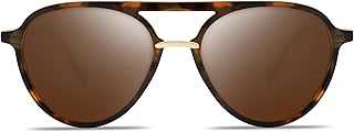 Retro Aviator Polarized Sunglasses for Women Men Double Bridge Ladies Shades