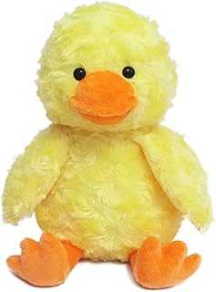 Rose Duck Plush Stuffed Animal, Cute Furry Yellow Duck Toy, Soft Cuddly Plushie Hugger Toy for Boys Girls, Gifts for Kids or Girlfriend, 9 Inches