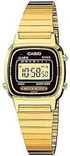 Women's Vintage LA670WGA-1DF Daily Alarm Digital Gold-tone Watch