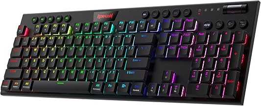 K618 PRO 3-Mode Wireless RGB Mechanical Keyboard, BT/2.4Ghz/Wired Low Profile Win/Mac Gaming Keyboard w/Ultra-Thin Design, Dedicated Media Control & Linear Red Switch