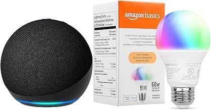 Echo Dot with Amazon Basics Smart Color Bulb