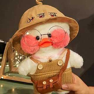 White Duck Stuffed Animal Toy Soft Plush Toy for Kids Girls DIY Hugglable Plush Stuffed Toy with Cute Hat and Costume Best Gifts for Christmas. (12inch/30cm)