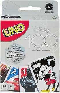 UNO Disney 100 Card Game for Kids, Featuring Disney Characters, Collectible Foil Card