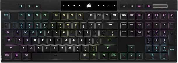 K100 AIR Wireless RGB Mechanical Gaming Keyboard - Ultra-Thin, Sub-1ms Slipstream , Low-Latency Bluetooth, Cherry MX Ultra Low Profile Keyswitches - NA Layout, QWERTY - Black