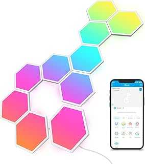 Glide Hexa Light Panels, RGBIC Hexagon LED Wall Lights, Wi-Fi Smart Home Decor Creative Wall Lights with Music Sync, Works with Alexa Google Assistant for Indoor Decor, Gaming Decor, 10 Pack