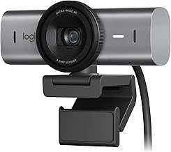 MX Brio Ultra HD 4K Collaboration and Streaming Webcam, 1080p at 60 FPS, Dual Noise Reducing Mics, Show Mode, USB-C, Webcam Cover, Works with Microsoft Teams, Zoom, Google Meet - Graphite