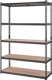 Storage Shelving Unit, 5-Tier Adjustable Storage Shelves, 48" L x 18" W x 72" H Heavy Duty Garage Storage Shelves, Metal Shelves for Kitchen Pantry Basement Bathroom Laundry