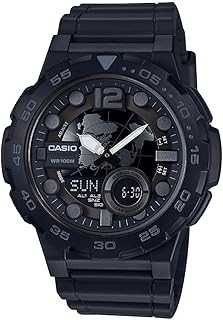 Men's AEQ-100W-1BVCF Classic Analog-Digital Display Quartz Black Watch