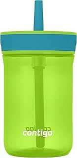 Kids’ Leighton Straw Tumbler with Spill-Proof Leak-Proof Lid, 14oz, Lime/Juniper