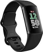 Charge 6 Fitness Tracker with Google apps, Heart Rate on Exercise Equipment, 6-Months Premium Membership Included, GPS, Health Tools and More, Obsidian/Black, One Size (S & L Bands Included)