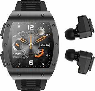 Smart Watch with Earbuds, 2 in 1 Military Bluetooth Smart Watch, 1.91" HD IPS Screen Smartwatch for Men, Rugged Military Bluetooth Call Fitness Tracker, IP67 Waterproof, AI Voice Assistant (Black)