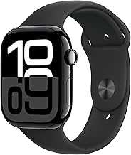 Watch Series 10 [GPS 46mm case] Smartwatch with Jet Black Aluminium Case with Black Sport Band - M/L. Fitness Tracker, ECG App, Always-On Retina Display, Water Resistant