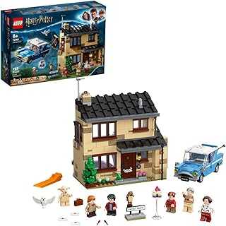 Harry Potter 4 Privet Drive 75968 House and Ford Anglia Flying Car Toy, Wizarding World Gifts for Kids, Girls & Boys with Harry Potter, Ron Weasley, Dursley Family, and Dobby Minifigures