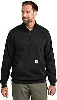 Men's Loose Fit Midweight Quarter-Zip Mock-Neck Sweatshirt