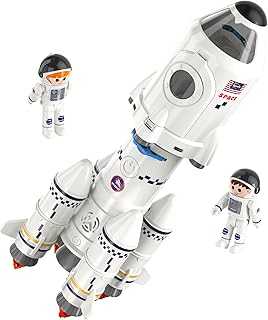 Space Shuttle Rocket Toys for 3 4 5 6 7 8 9 Years Old Kids Science Educational 5-in-1 STEM Aerospace Toys with 2 Astronauts, Projection Lamp, Space Adventure Toys Gift for Boys Girls 3+