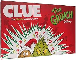 CLUE: The Grinch, Classic Mystery Board Game, Solve The Holiday Theft in Whoville with Cindy-Lou & More, Discover Who, Where, and What was Taken, Officially Licensed Dr. Seuss Merchandise