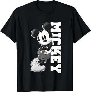 Mickey Mouse Leaning on Name White T-Shirt