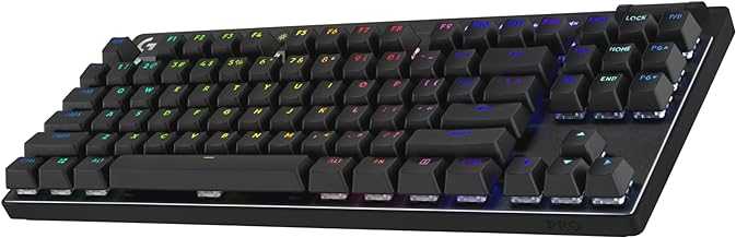 PRO X TKL LIGHTSPEED Wireless Gaming Keyboard, Ultra-Portable Tenkeyless Design, LIGHTSYNC RGB, PBT keycaps, Linear Switches (GX Red) - Black