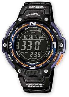 SGW100 Series | Digital Watch & Compass | Blue | 200M WR | 100 SEC Stopwatch | Twin Sensor for Direction & Temperature | Low Temp Resistant | World Time | Auto Calendar | Multi Alarm