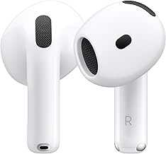 AirPods 4 Wireless Earbuds, Bluetooth Headphones, Personalized Spatial Audio, Sweat and Water Resistant, USB-C Charging Case, H2 Chip, Up to 30 Hours of Battery Life, Effortless Setup for iPhone