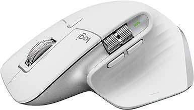 MX Master 3S for Mac - Wireless Bluetooth Mouse with Ultra-Fast Scrolling, Ergo, 8K DPI, Quiet Clicks, Track on Glass, Customization, USB-C, Apple, iPad - Pale Grey