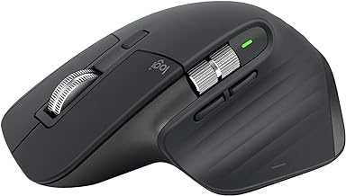 MX Master 3S - Wireless Performance Mouse, Ergo, 8K DPI, Track on Glass, Quiet Clicks, USB-C, Bluetooth, Windows, Linux, Chrome - Graphite - With Free Adobe Creative Cloud Subscription