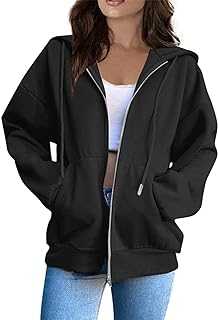 Womens Zip Up Hoodies Long Sleeve Oversized Sweatshirts Y2K Jacket Pockets Patchwork Design T-Shirt Hoodie for Women