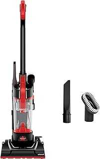 CleanView Compact Upright Vacuum, Fits In Dorm Rooms & Apartments, Lightweight with Powerful Suction and Removable Extension Wand, 3508, Red,black