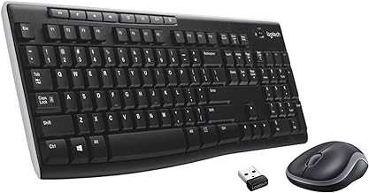 MK270 Wireless Keyboard And Mouse Combo For Windows, 2.4 GHz Wireless, Compact Mouse, 8 Multimedia And Shortcut Keys, For PC, Laptop - Black