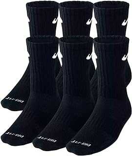 Plus Cushion Socks (6-Pair) (L (Men's 8-12 / Women's 10-13), Crew Black)