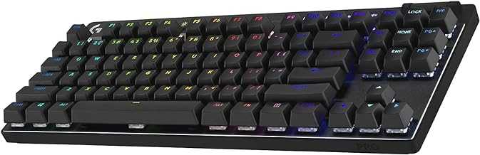 Logitech G PRO X TKL LIGHTSPEED Wireless Gaming Keyboard, Ultra-Portable Tenkeyless Design, LIGHTSYNC RGB, PBT keycaps, Tactile Switches (GX Brown) - Black (Renewed)