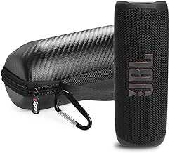 FLIP 6 Waterproof Portable Speaker Bundle with gSport Carbon Fiber Case (Black)