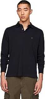 Men's Long Sleeve Polo Shirts in Regular Fit with Stretch and Organic Pique Cotton