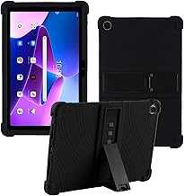 Case for Lenovo Tab M10 Plus 3rd Gen 10.6 inch TB-125FU Tablet, Kids Friendly Soft Silicone Adjustable Stand Cover for Lenovo Tab M10 Plus Gen 3 TB-128FU/XU 10.6" 2022 Released (Black)