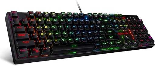 K582 SURARA RGB LED Backlit Mechanical Gaming Keyboard with 104 Keys-Linear and Quiet-Red Switches