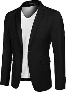 Mens Sport Coat Casual Blazer One Button Business Suit Jacket