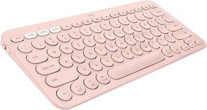 K380 Multi-Device Wireless Bluetooth Keyboard Designed for Windows, Mac, Chrome OS, Android, iOS, Apple TV, Space-Saving Compact Design - Rose (Renewed)