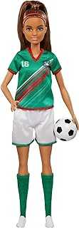 Careers Fashion Doll & Accessory, Soccer Player with Brunette Ponytail, #16 Uniform, Tall Socks, Cleats & Soccer Ball