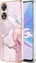 for Oppo A78 5G Case,A58 5G Case, Soft TPU + IMD Marble Pattern Slim Design Enhanced Camera and Screen Protection Girls's Case for Oppo A78 5G (Not fit A78 4G), YBBK Rose Gold