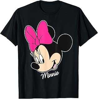 Mickey And Friends Minnie Mouse Big Face T-Shirt, Black, Small