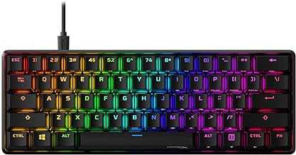 HyperX Alloy Origins 60 - Mechanical Gaming Keyboard, Ultra Compact 60% Form Factor, Double Shot PBT Keycaps, RGB LED Backlit, NGENUITY Software Compatible - Linear Red Switch (Renewed)