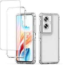 Case for Oppo A79 Case, CPH2553 CPH2557 Case with Tempered Glass Screen Protector, Clear Heavy Duty Full Body 3 Layer Protective Phone Cover for Oppo A79 5G Crystal Clear