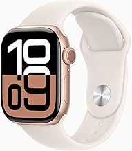 Apple Watch Series 10 [GPS + Cellular, 42mm] - Rose Gold Aluminum Case with Starlight Sport Band, S/M (Renewed)