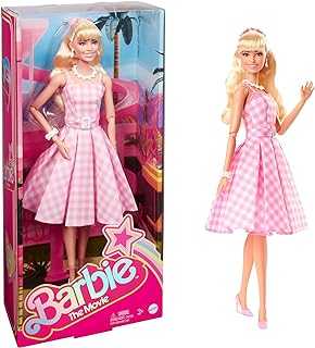 The Movie Doll, Margot Robbie as, Collectible Doll Wearing Pink & White Gingham Dress with Daisy Chain Necklace